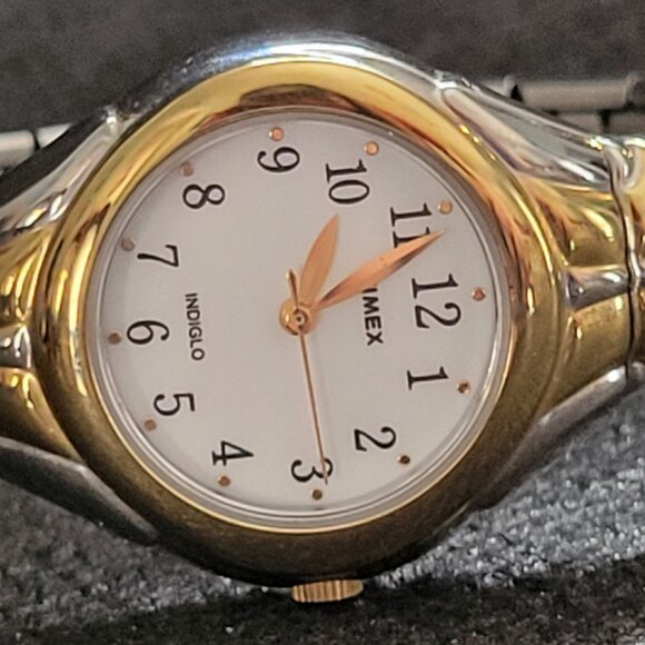 Timex Womens Indiglo Two-Tone Stainless Steel Expansion Band Analog Watch - Picture 2 of 4
